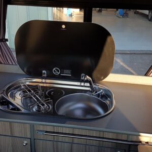 2019.02 Peugeot Boxer L2H2 Sink and Hob Unit with Glass Lid Open