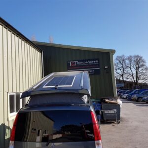 2019.03 Mercedes Vito Day Van Conversion View of Solar Panel and Elevating Roof