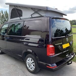 2019.08 T6 SWB Day Van Conversion Outside of Rear of Van with Roof Elevated