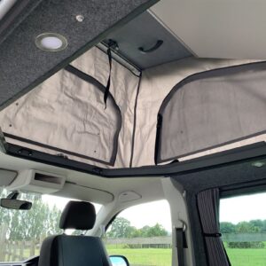 2019.08 T6 SWB Day Van Conversion Showing Inside of Elevating Roof