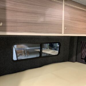 2019.12 Mercedes Sprinter MWB Conversion Overhead Storage Above Rear Fixed Bed and Window Blind Shut
