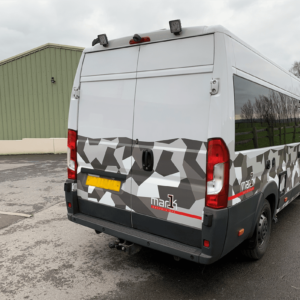 Peugeot Boxer L4H2 Full Conversion Outside View of Rear and Side of Van
