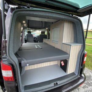 2020.10 VW T5 SWB Full Conversion RIB Seat in Bed Position