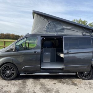 2020.11 Ford Torneo Custom LWB Conversion Outside Side View with Sliding Door Open
