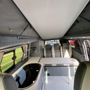 2020.11 Ford Torneo Custom LWB Conversion Inside View Looking from Cab Seats