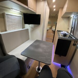 2021.01 Mercedes Sprinter LWB Full Conversion View of Inside from Cab Seats