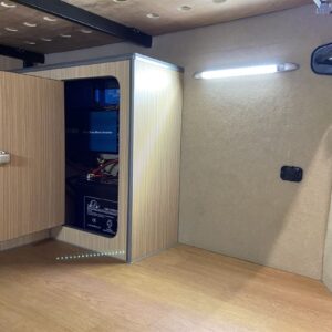 2021.01 Mercedes Sprinter LWB Full Conversion Garage in Rear with Door to Electrics Open