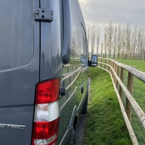 Mercedes Sprinter MWB 4 Berth Conversion Outside View of Side Showing Side Flare