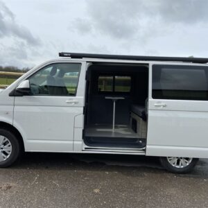 2021.03 VW T5 Day Van Conversion Outside View Looking into Open Sliding Door