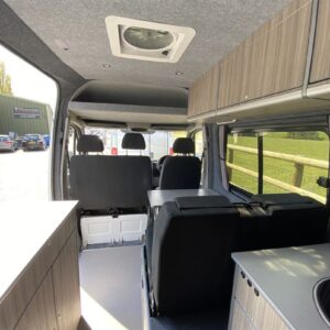 2021.04 Mercedes Sprinter LWB Conversion Inside View Looking from Fixed Bed