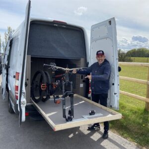 2021.04 Mercedes Sprinter LWB Conversion Customer with Bike on Sliding Drawer in Rear