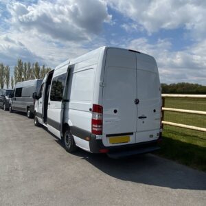 2021.04 Mercedes Sprinter LWB Conversion Outside View of Rear of Van