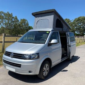 2021.05 VW T5 SWB Full Conversion Outside View of Van with Elevating Roof Open