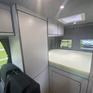 2021.06 VW Crafter MWB Conversion Inside View of Rear of Van