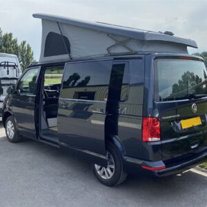 VW T6 LWB 4 Berth Full Conversion View of Outside with Elevating Roof Open