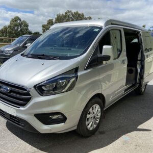 2021.08 Ford Transit Custom SWB Conversion View of Outside with Sliding Door Open