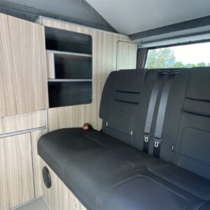 2021.08 Ford Transit Custom SWB Conversion RIB Seat and Open Storage Cupboard at Rear