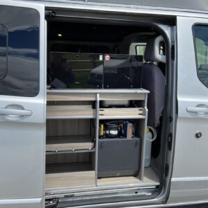 2021.08 Ford Transit Custom SWB Conversion Side View of Van with Sliding Door Open