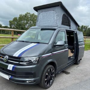 2021.09 VW T6 SWB Full Conversion Outside View of Van with Roof Elevated