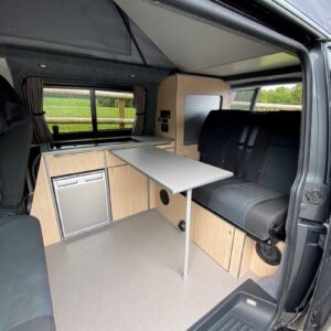 2021.09 VW T6 SWB Full Conversion View of Inside with Table