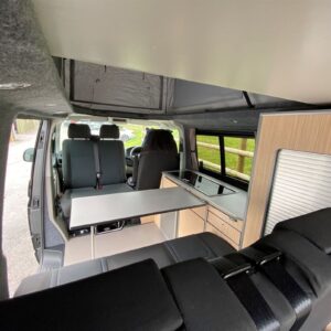 2021.09 VW T6 SWB Full Conversion Inside View from the Rear