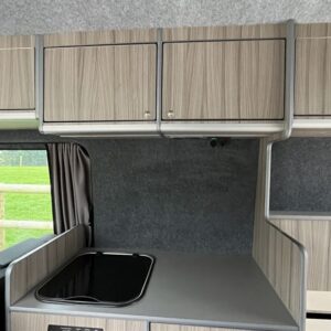 2021.11 VW Crafter LWB Conversion Small Kitchen Area and Overhead Storage Cupboards