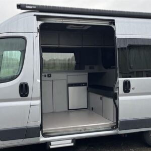 2022.01L2H2 Boxer Conversion Outside View with Sliding Door Open