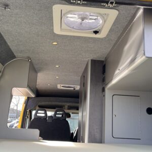 2022.01 Peugeot Boxer L3 Conversion View of Inside of Van from the Rear