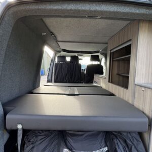 VW Transporter (T6) SWB Full Conversion RIB Seat Opened into a Bed
