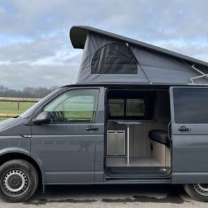VW Transporter (T6) SWB Full Conversion View of Outside With Elevating Roof