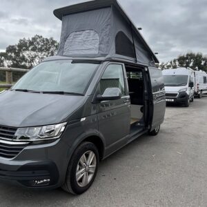 VW T6 LWB 4 Berth Conversion Outside View With Elevating Roof Open
