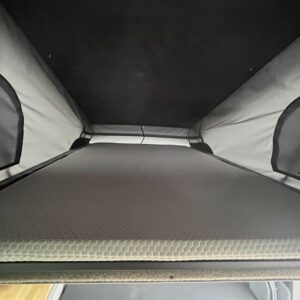 VW T6 LWB 4 Berth Conversion View of Sleeping Area in Elevating Roof
