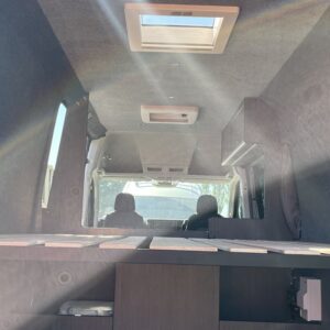 2022.08 VW Crafter 2 Berth Conversion Inside View Through Open Back Doors