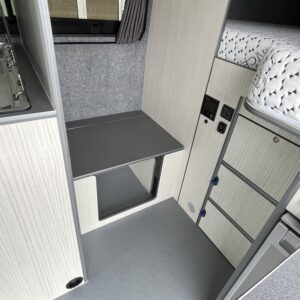VW Crafter MWB Conversion Inside View of Toilet Storage area
