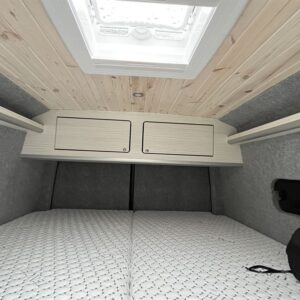 VW Crafter MWB Conversion View of Rear Bed Area