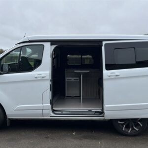2023.02 Ford Transit Custom SWB Conversion View of Outside with Sliding Door Open