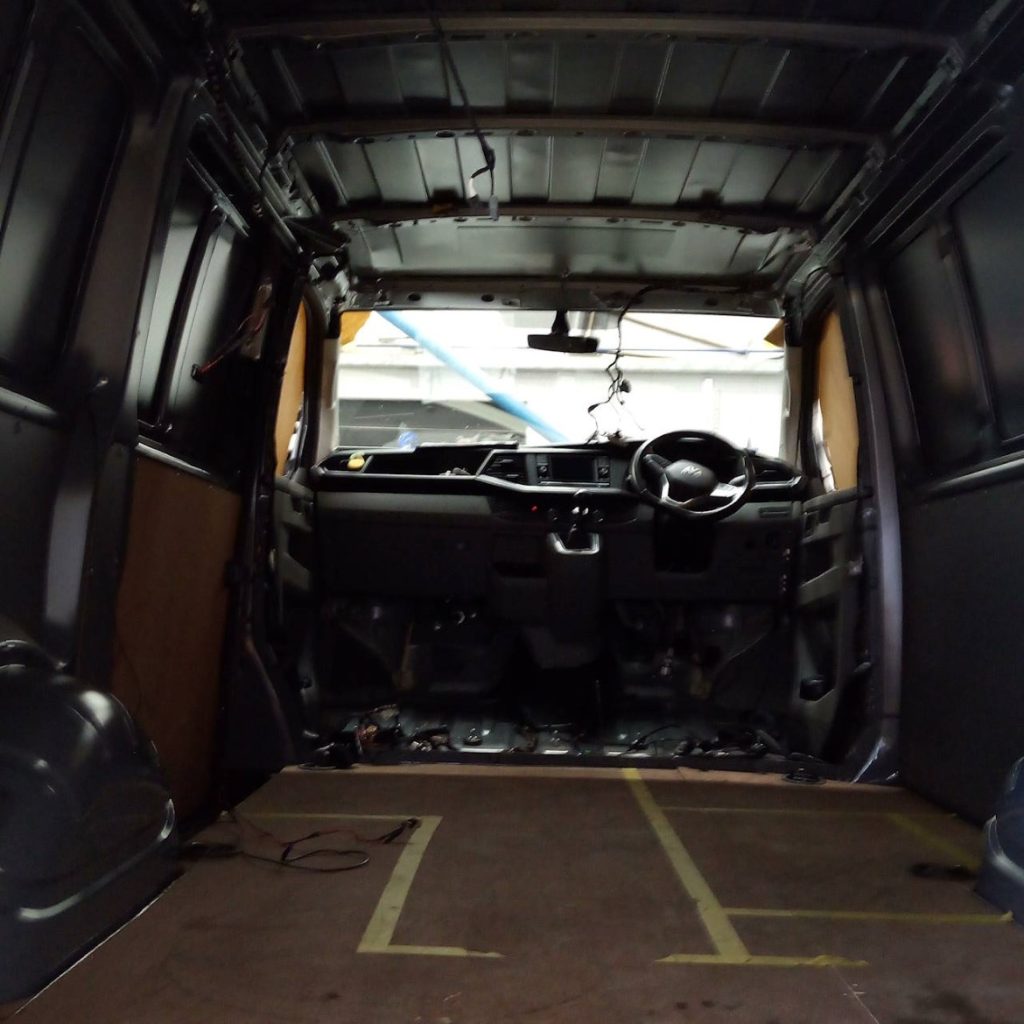 Inside of a T6 Van Empty and Ready To Start Lining