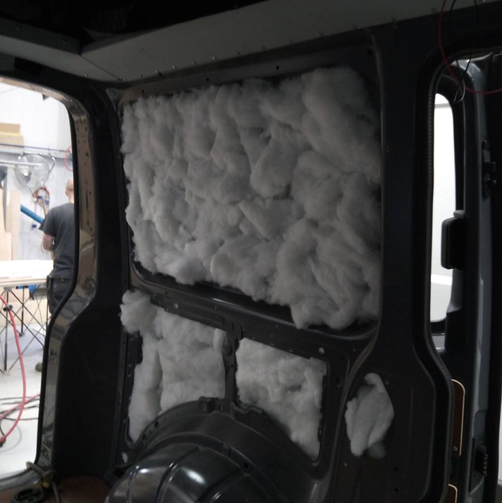 View of Insulation in a T6 Van Side