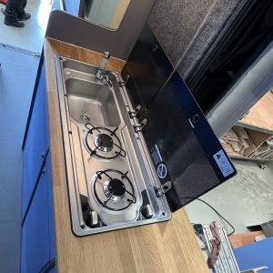 VW Crafter MWB 4 Berth Conversion - Kitchen Open