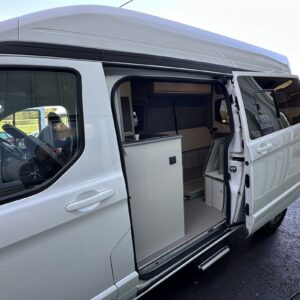 2023.10 Ford Custom LWB Hightop Conversion View of Outside with Sliding Door Open