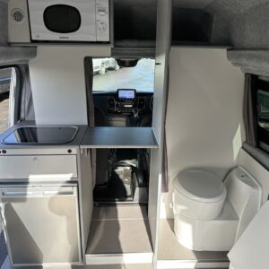 2023.10 Ford Custom LWB Hightop Conversion Kitchen and Toilet Area