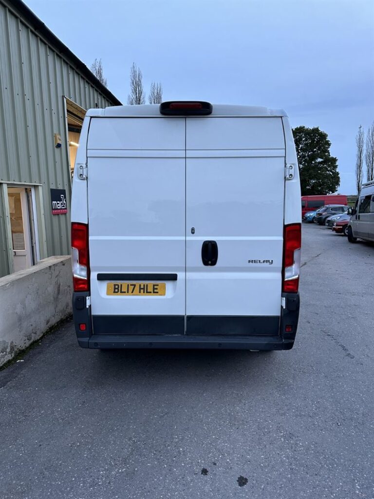 Peugeot Boxer L3H2 in White Rear View Doors Closed