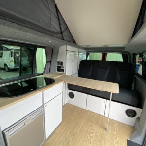 2020.07 VW T6 LWB Conversion Inside View with Table
