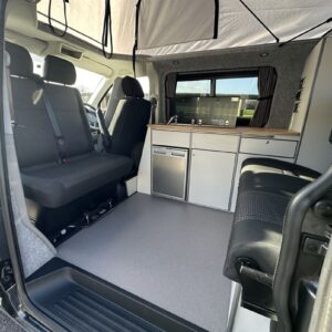 2023.12 VW T6 SWB Full Conversion Inside View with Swivelled Front Seats