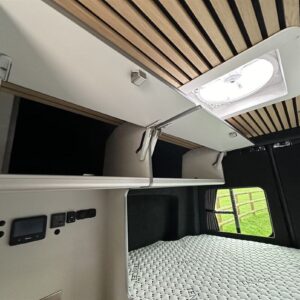 2024.02 New VW Crafter LWB Conversion Open Overhead Storage Cupboards in Rear