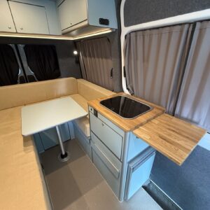 2025.07 MWB Sprinter Conversion U Shaped Lounge Area and Kitchen Unit