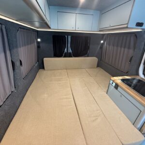 2025.07 MWB Sprinter Conversion Lounge Area Converted into Large Bed